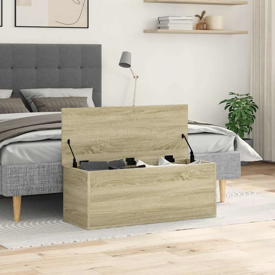 Boîte de rangement chêne sonoma 90x35x35 cm bois d'ingénierie - 3
