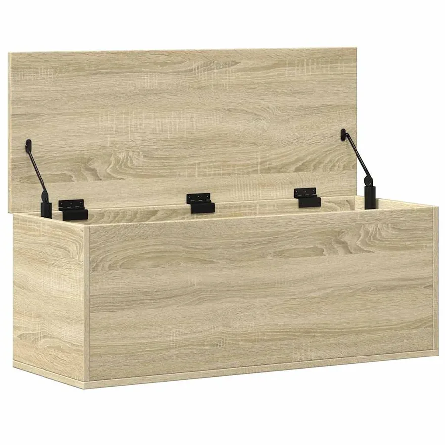 Boîte de rangement chêne sonoma 90x35x35 cm bois d'ingénierie - 7