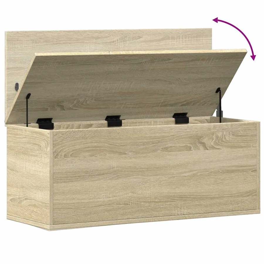 Boîte de rangement chêne sonoma 90x35x35 cm bois d'ingénierie - 8