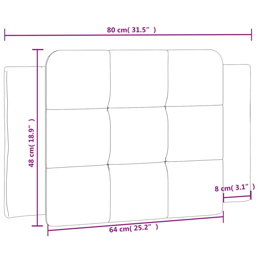 Coussin de tête de lit Zadar noir et blanc 80 cm similicuir - 10
