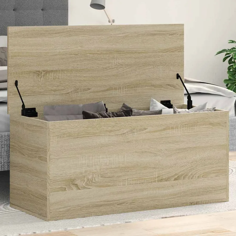 Boîte de rangement chêne sonoma 100x42x46 cm bois d'ingénierie