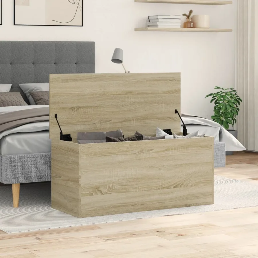 Boîte de rangement chêne sonoma 100x42x46 cm bois d'ingénierie - 3