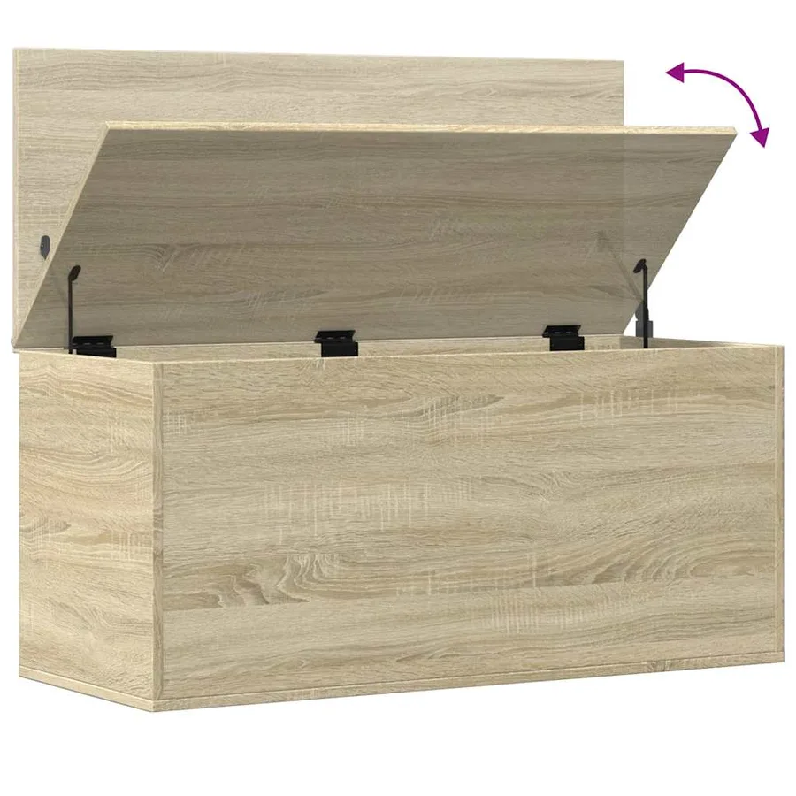 Boîte de rangement chêne sonoma 100x42x46 cm bois d'ingénierie - 8