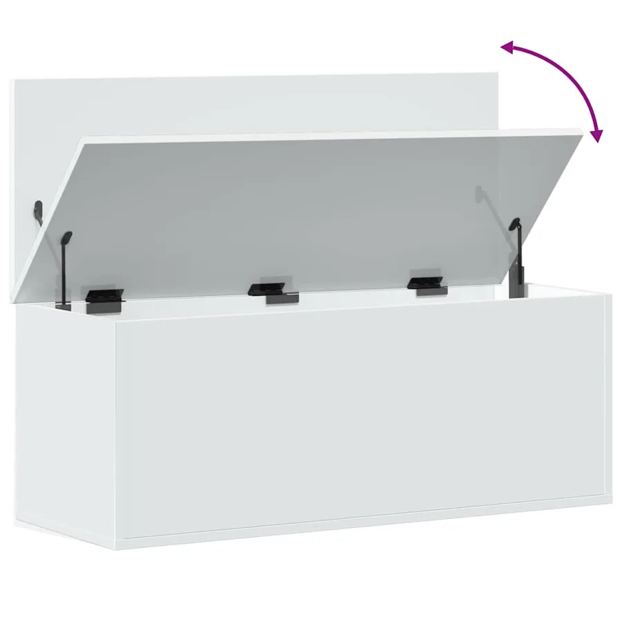 Boîte de rangement blanc 90x35x35 cm bois d'ingénierie - 8