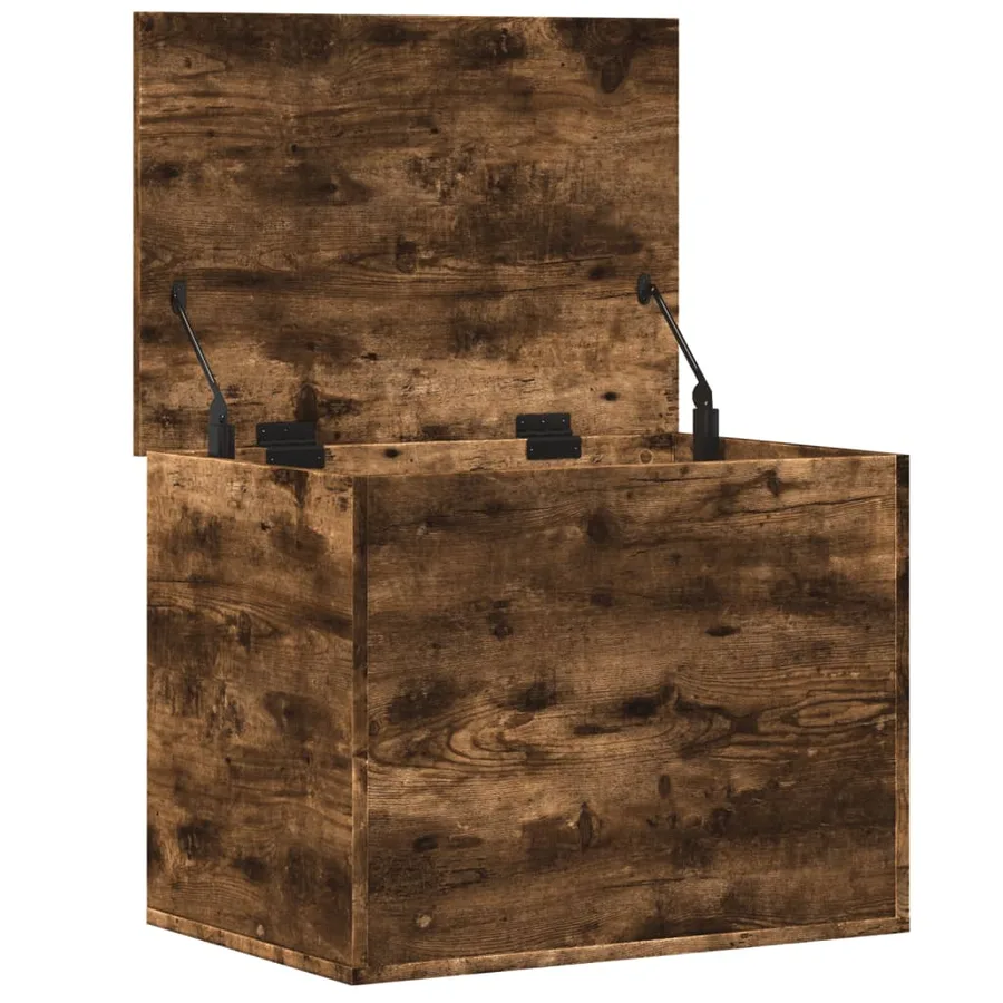 Boîte de rangement chêne fumé 60x42x46 cm bois d'ingénierie - 7