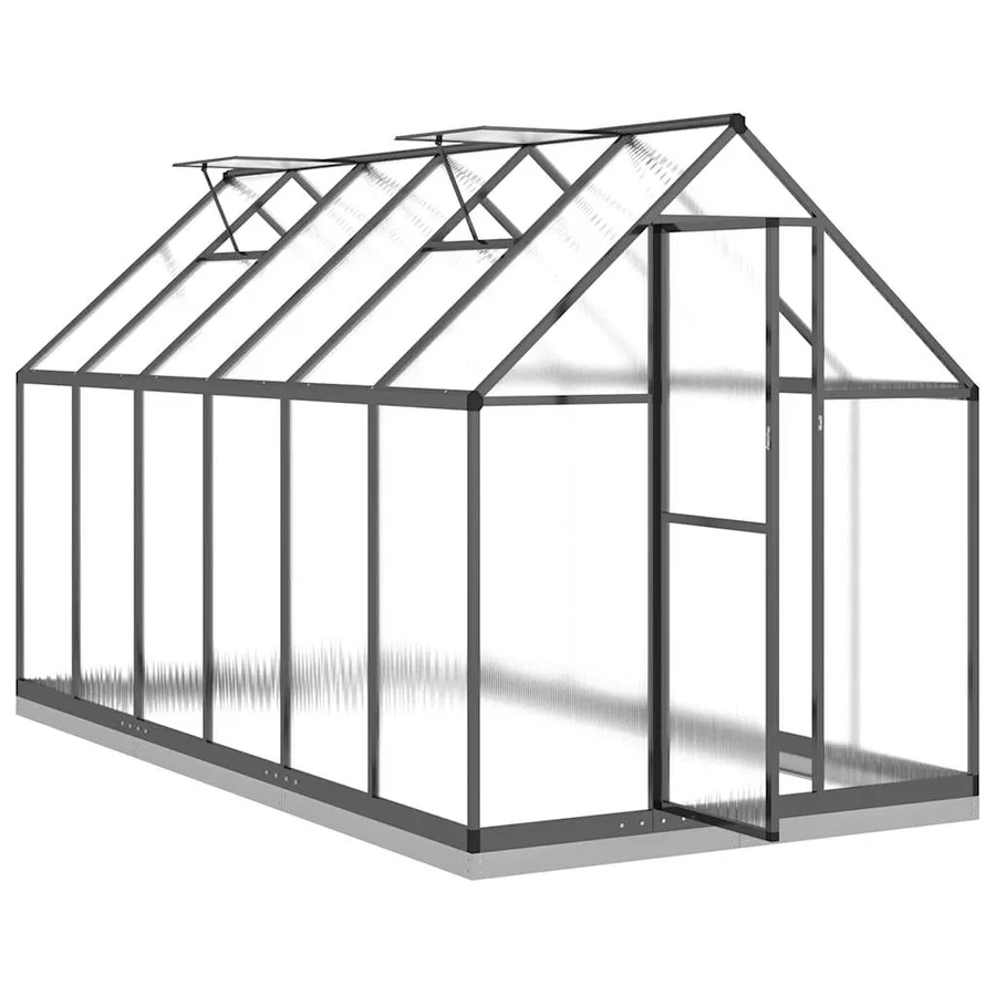 Serre avec cadre de base anthracite 334x169x202 cm aluminium - 6
