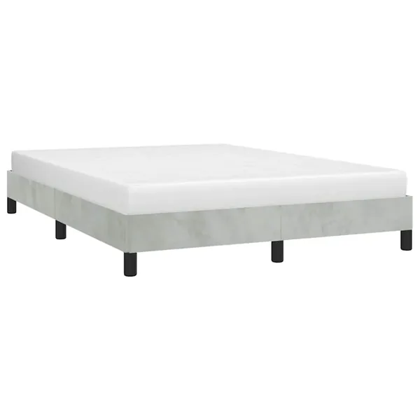 Cadre de lit gris clair 152x203 cm velours