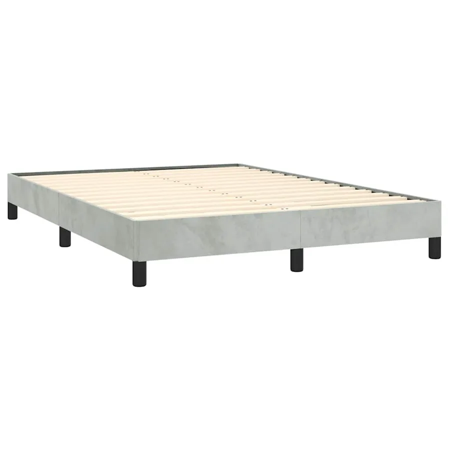 Cadre de lit gris clair 152x203 cm velours - 3