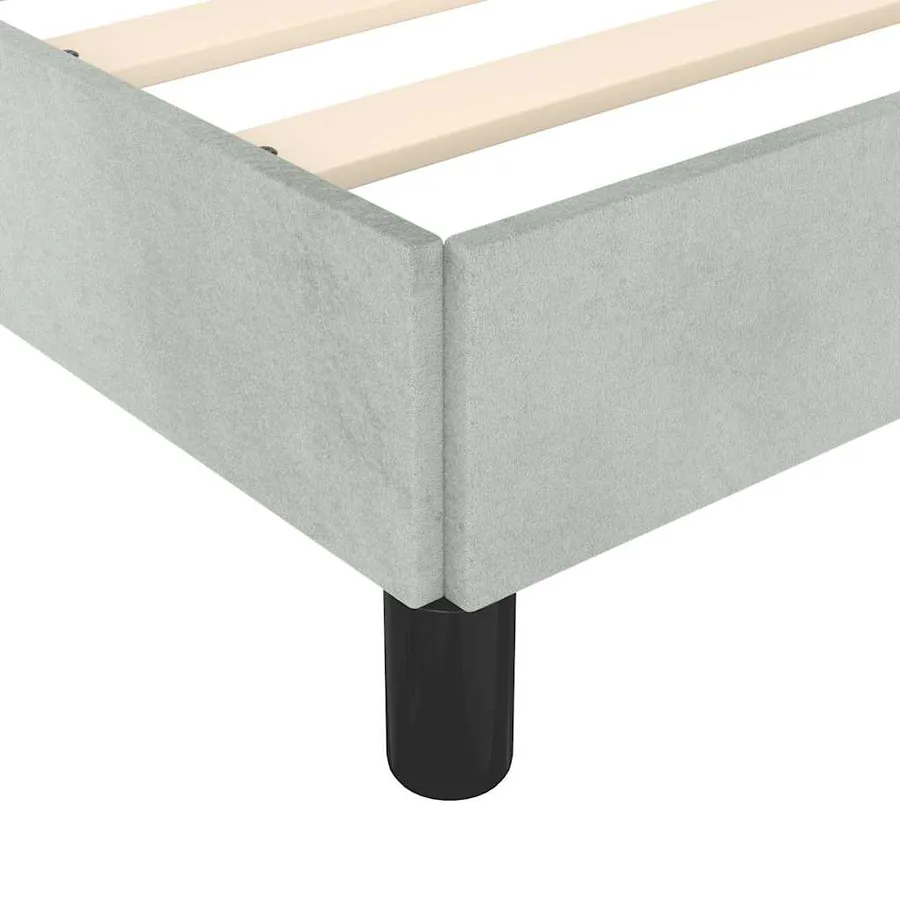 Cadre de lit gris clair 152x203 cm velours - 8
