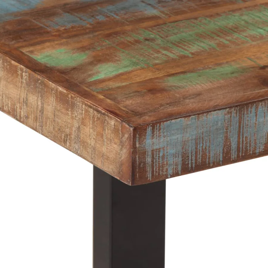 Banc 160 cm bois de récupération massif et acier - 5