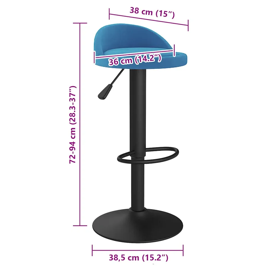 Tabouret de bar Bleu Velours - 8