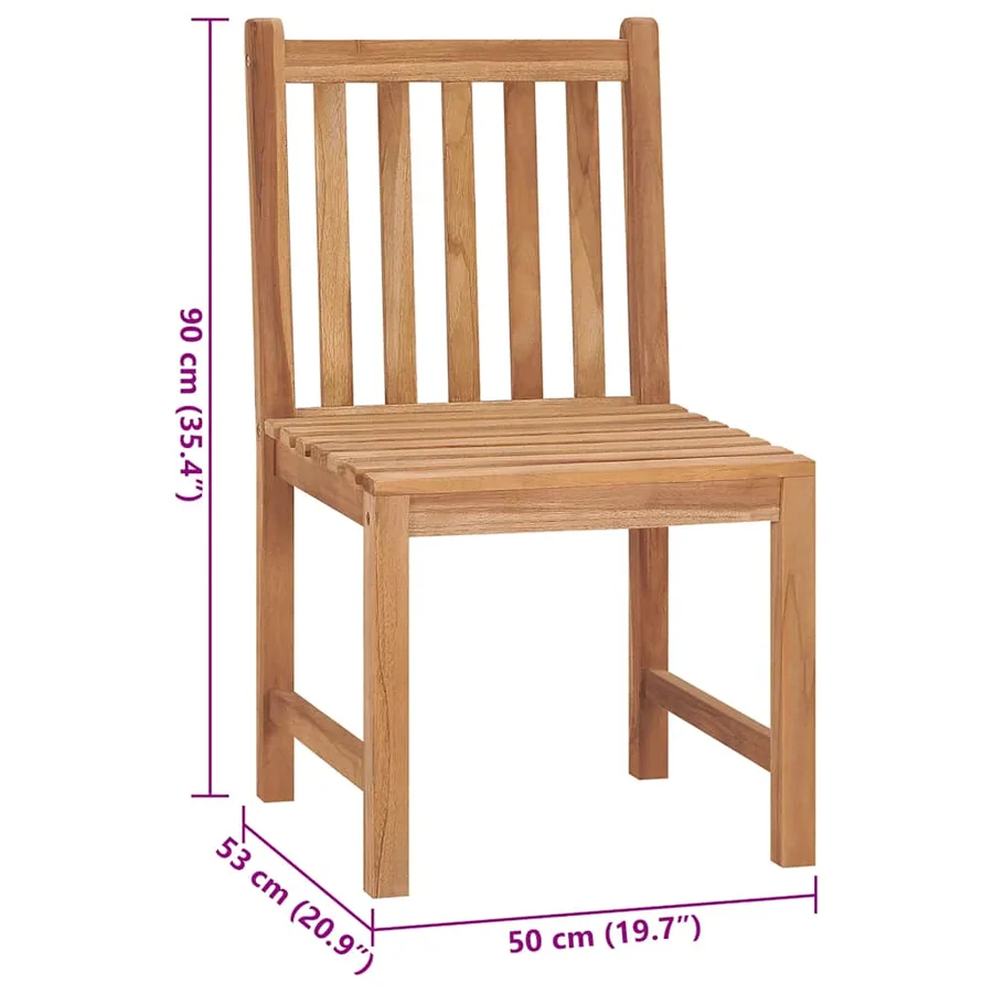 Chaises de jardin lot de 2 avec coussins Bois de teck massif - 10