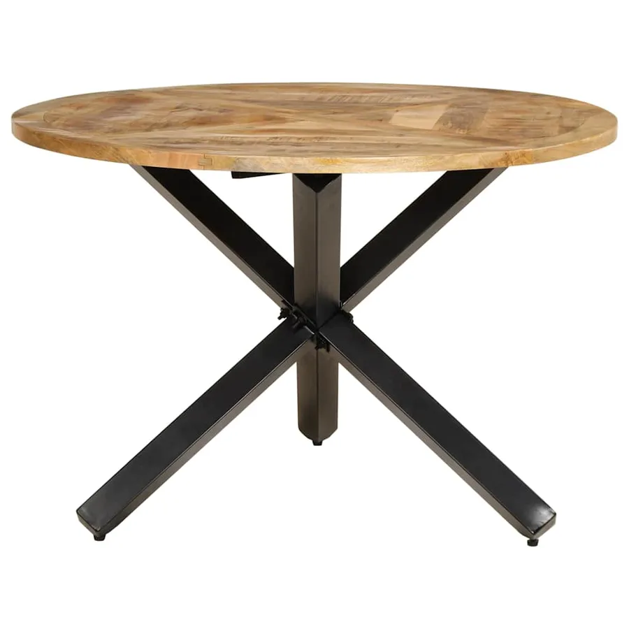 Table à manger Ø110x75 cm bois massif de manguier brut - 2