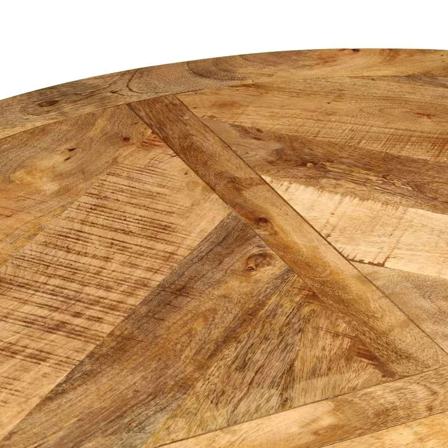 Table à manger Ø110x75 cm bois massif de manguier brut - 4