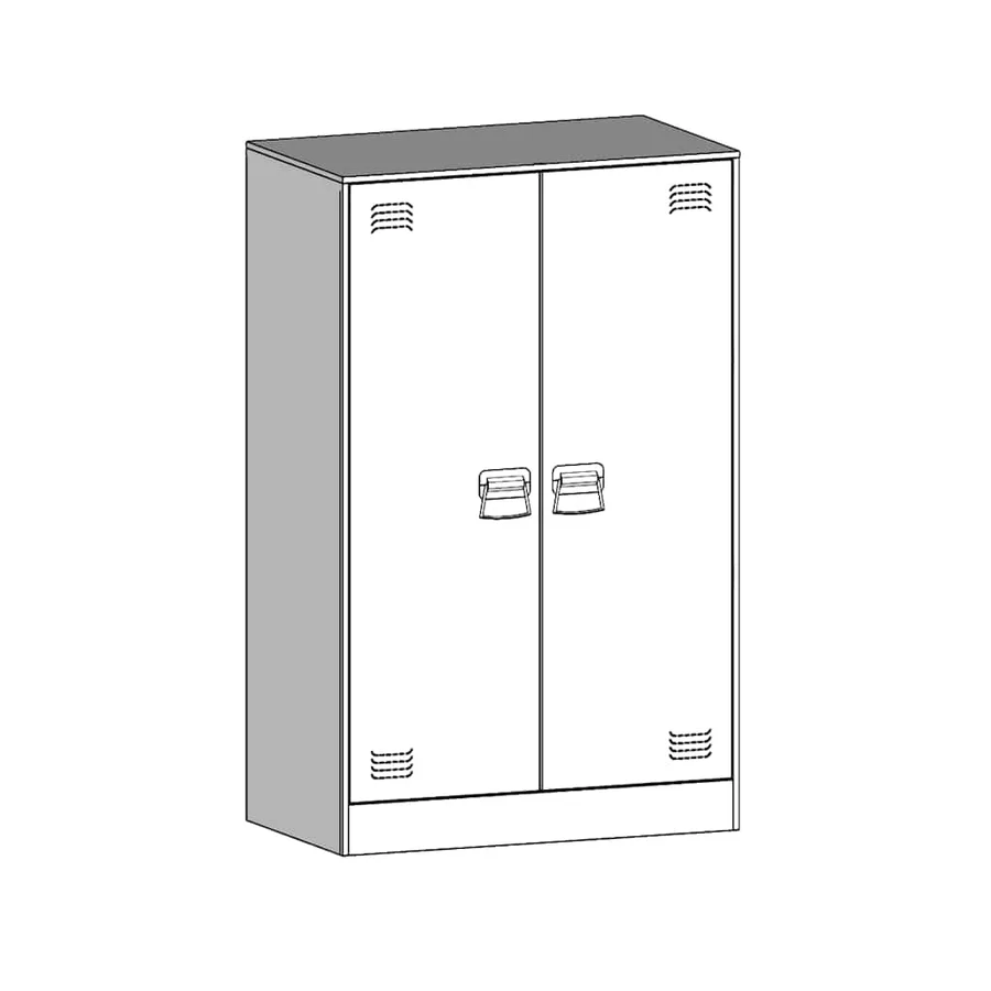Buffet blanc 67x39x107 cm acier - 11