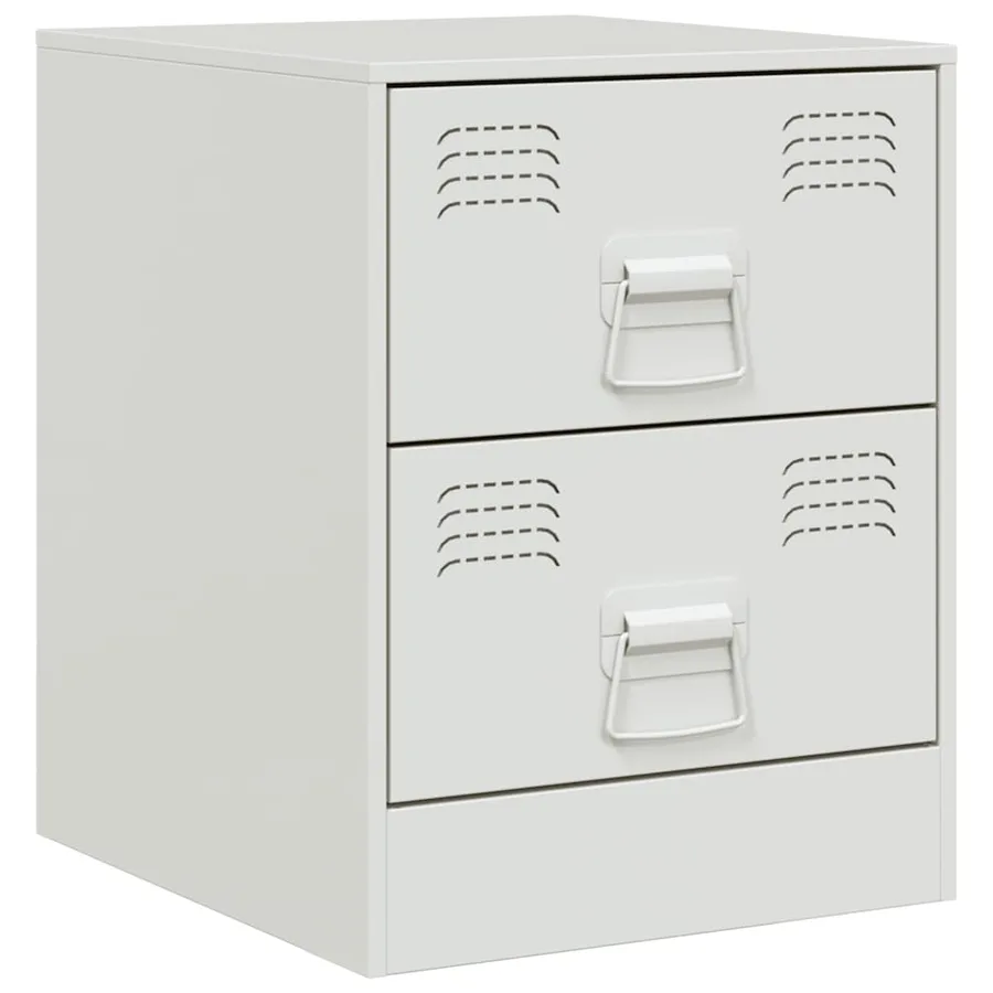Tables de chevet 2 pcs blanc 34,5x39x44 cm acier - 5
