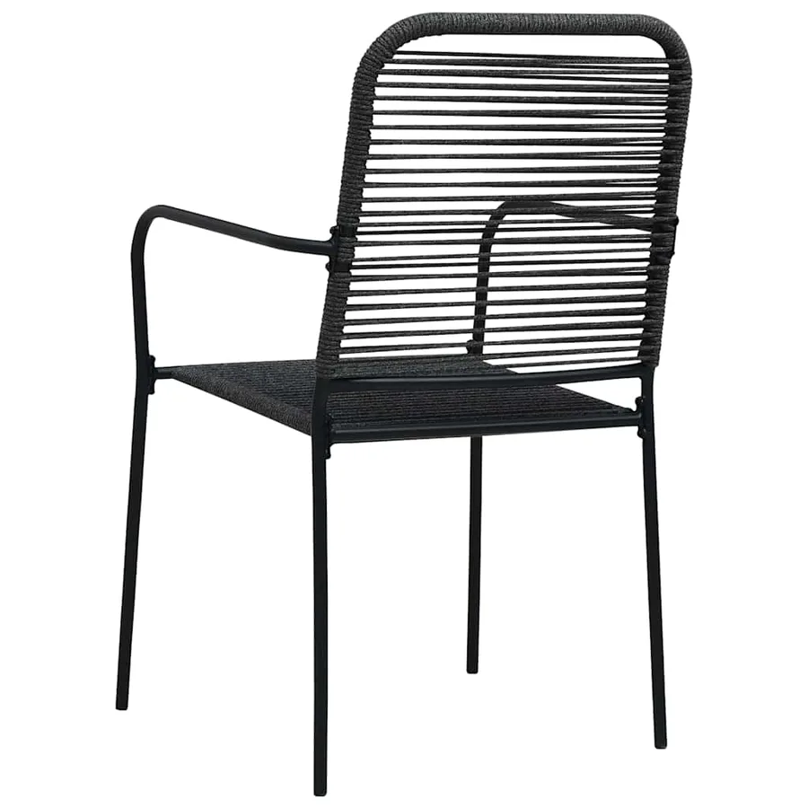 Ensemble à manger de jardin 7 pcs noir verre et acier - 11
