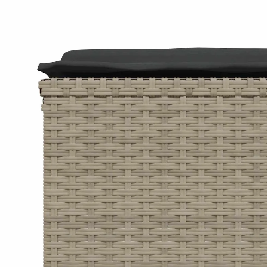 Tabourets de jardin avec coussins lot de 4 gris clair rotin - 6