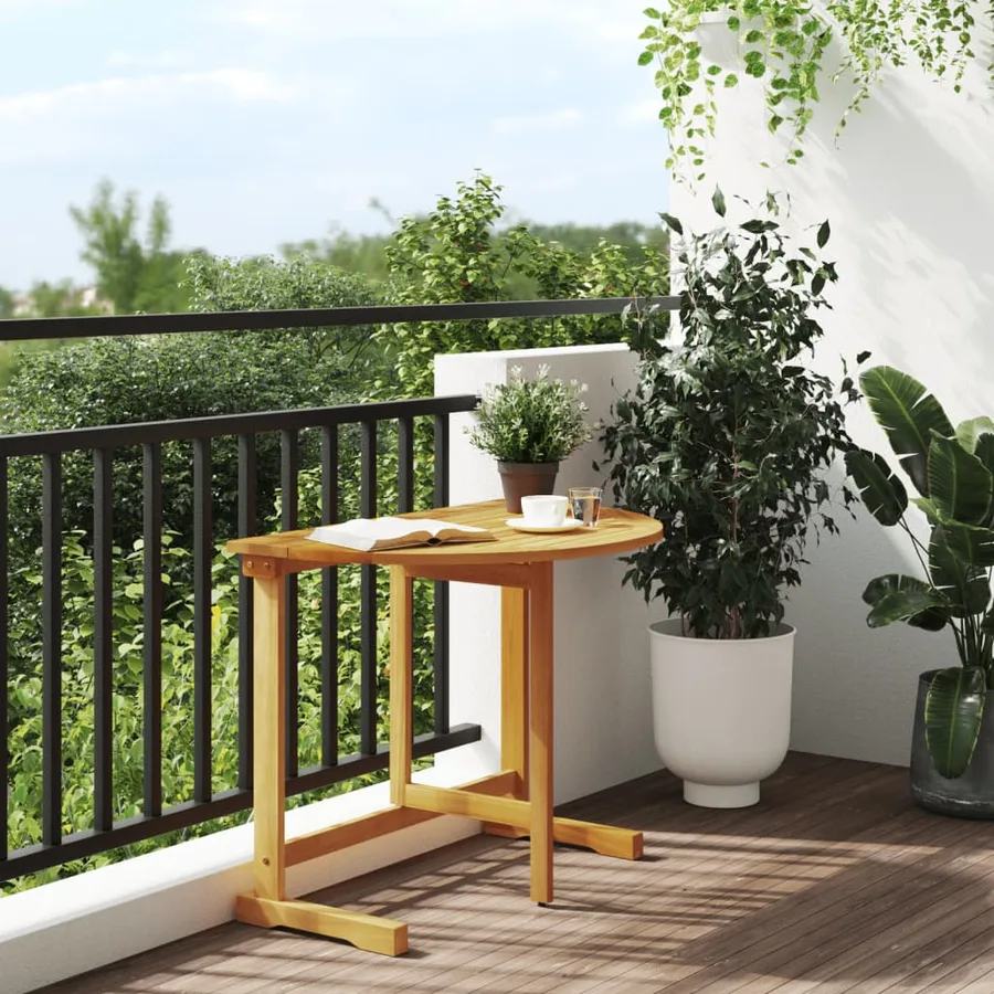Table pliable de balcon 90x60x72 cm bois d'acacia solide - 3