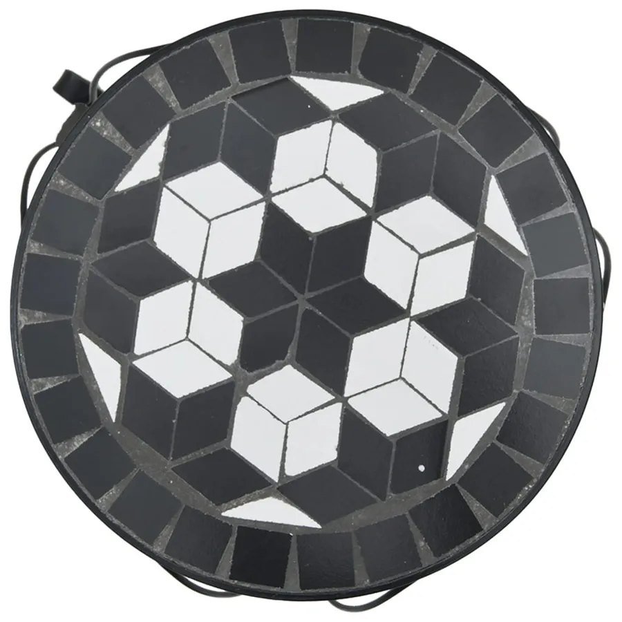 Supports pour plantes 3 pcs noir et blanc céramique - 5