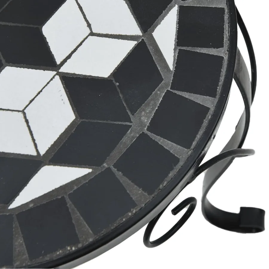 Supports pour plantes 3 pcs noir et blanc céramique - 8