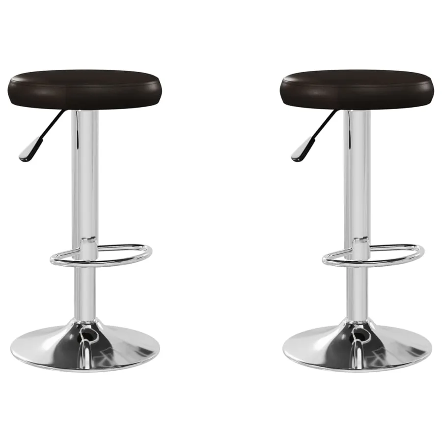 Tabourets de bar lot de 2 marron similicuir - 2