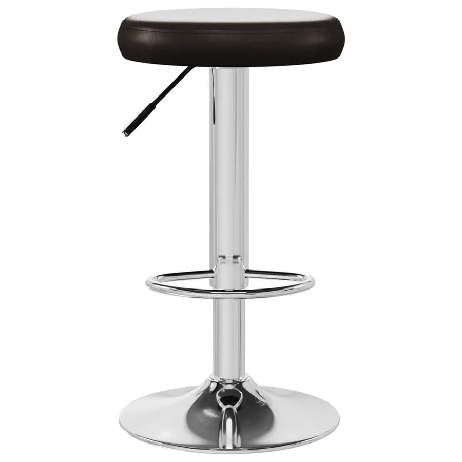 Tabourets de bar lot de 2 marron similicuir - 4