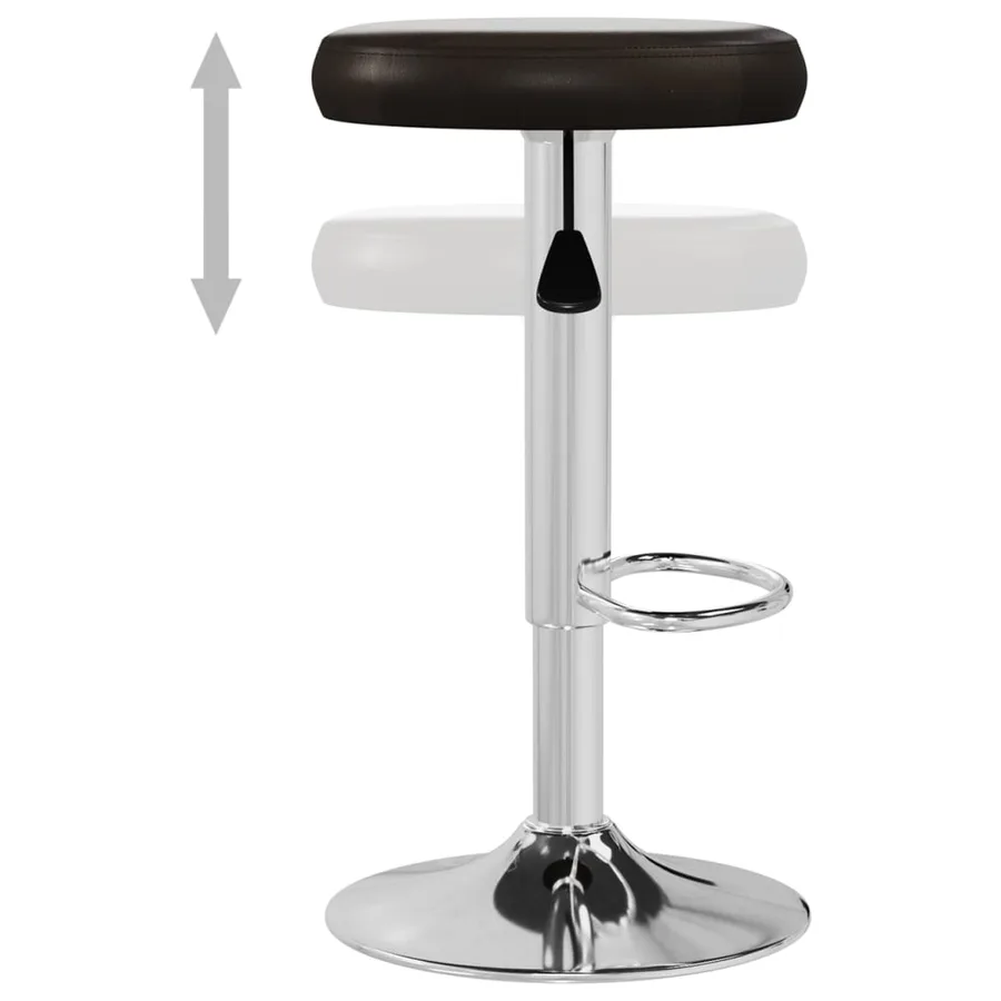 Tabourets de bar lot de 2 marron similicuir - 6