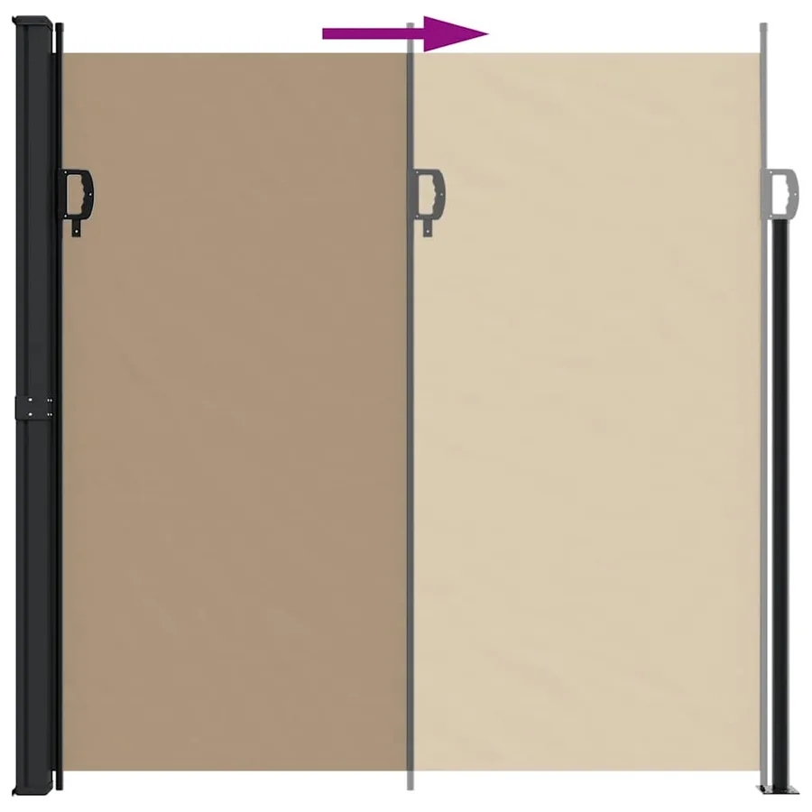 Auvent latéral rétractable taupe 200x500 cm - 5