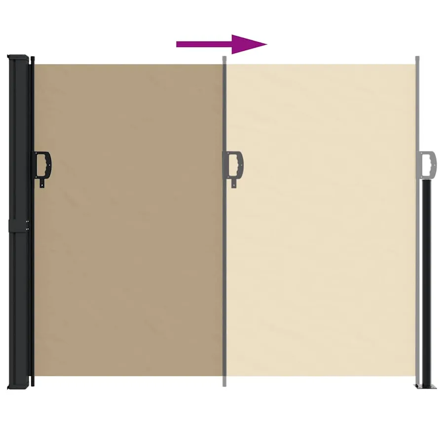 Auvent latéral rétractable beige 160x600 cm - 5