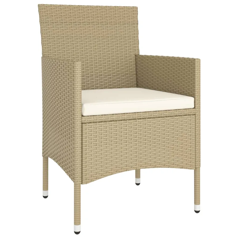 Ensemble à manger de jardin 5 pcs Résine tressée Beige - 4