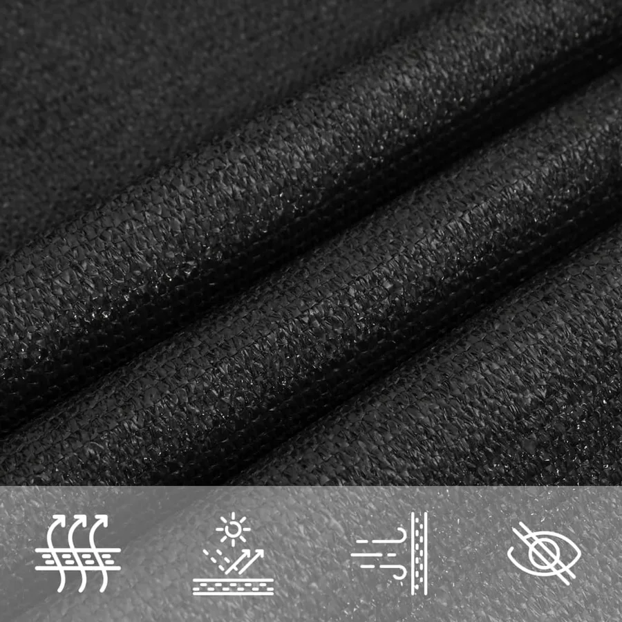 Voile d'ombrage 160 g/m² rectangulaire noir 6x8 m PEHD - 7