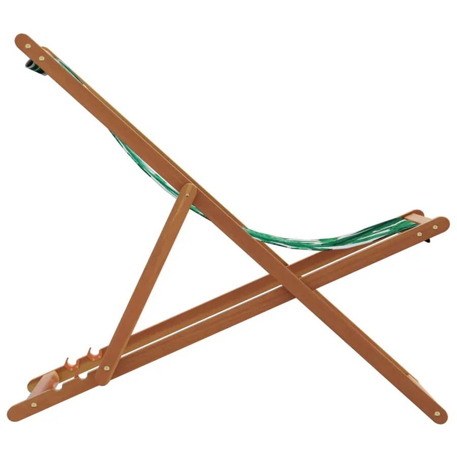 Chaises de plage pliantes lot de 2 tissu et bois massif - 5