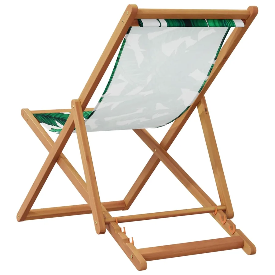 Chaises de plage pliantes lot de 2 tissu et bois massif - 6