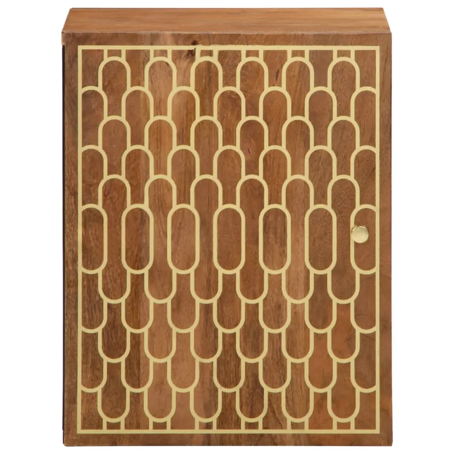 Armoire de salle de bain murale 38x33x48cm bois massif manguier - 2