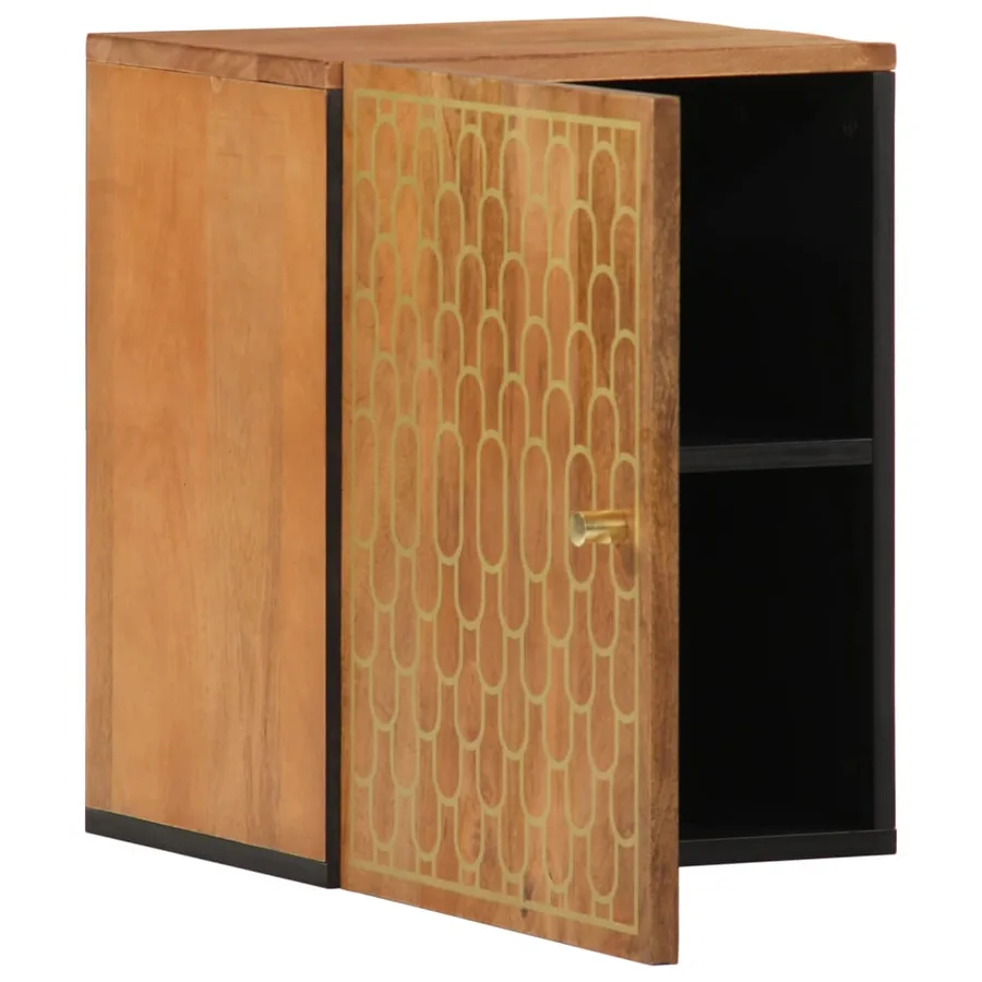 Armoire de salle de bain murale 38x33x48cm bois massif manguier - 3