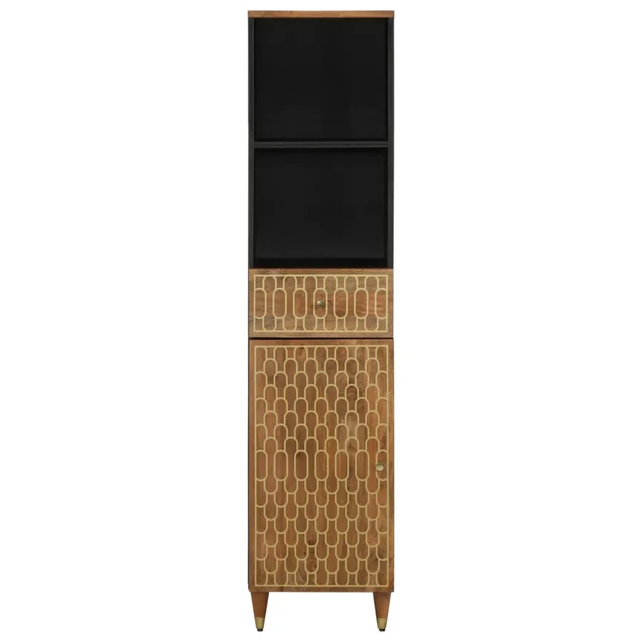 Armoire de salle de bain 38x33x160 cm bois massif de manguier - 2