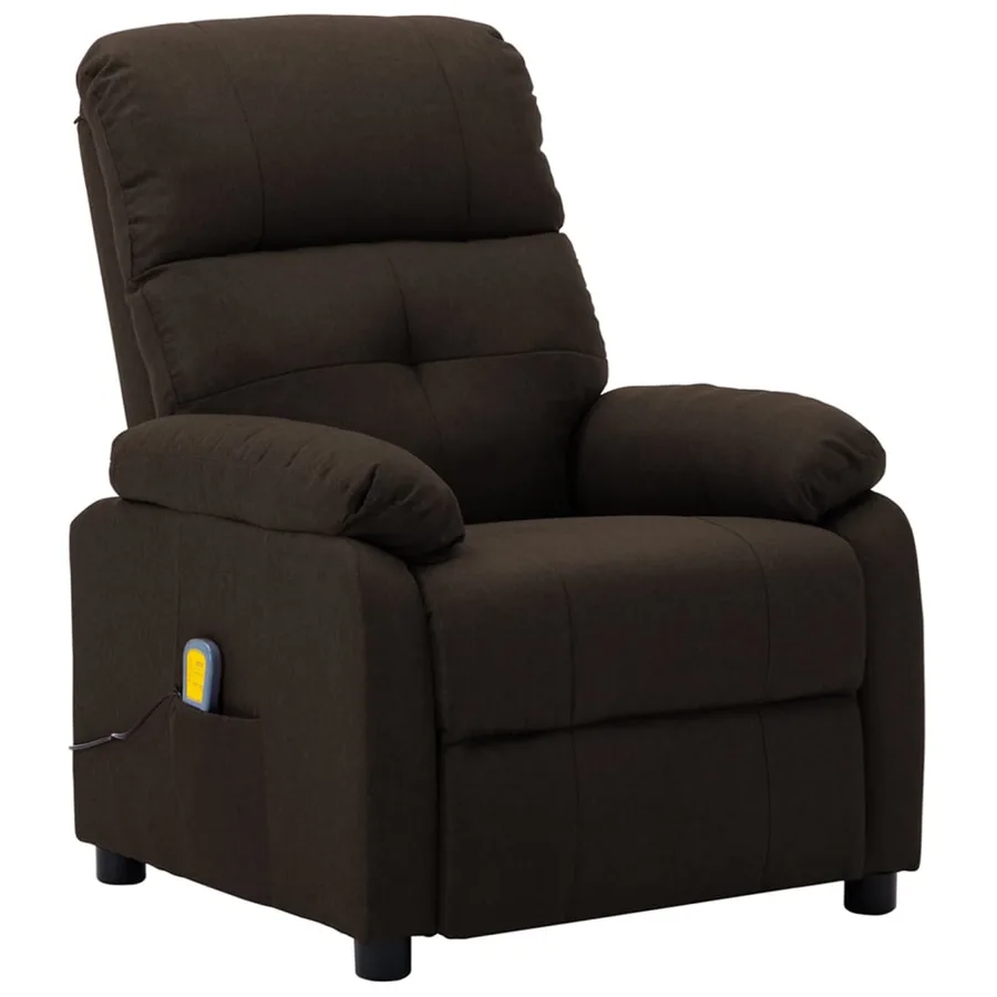 Fauteuil électrique de massage marron foncé tissu - 2