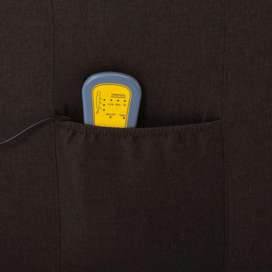 Fauteuil électrique de massage marron foncé tissu - 8