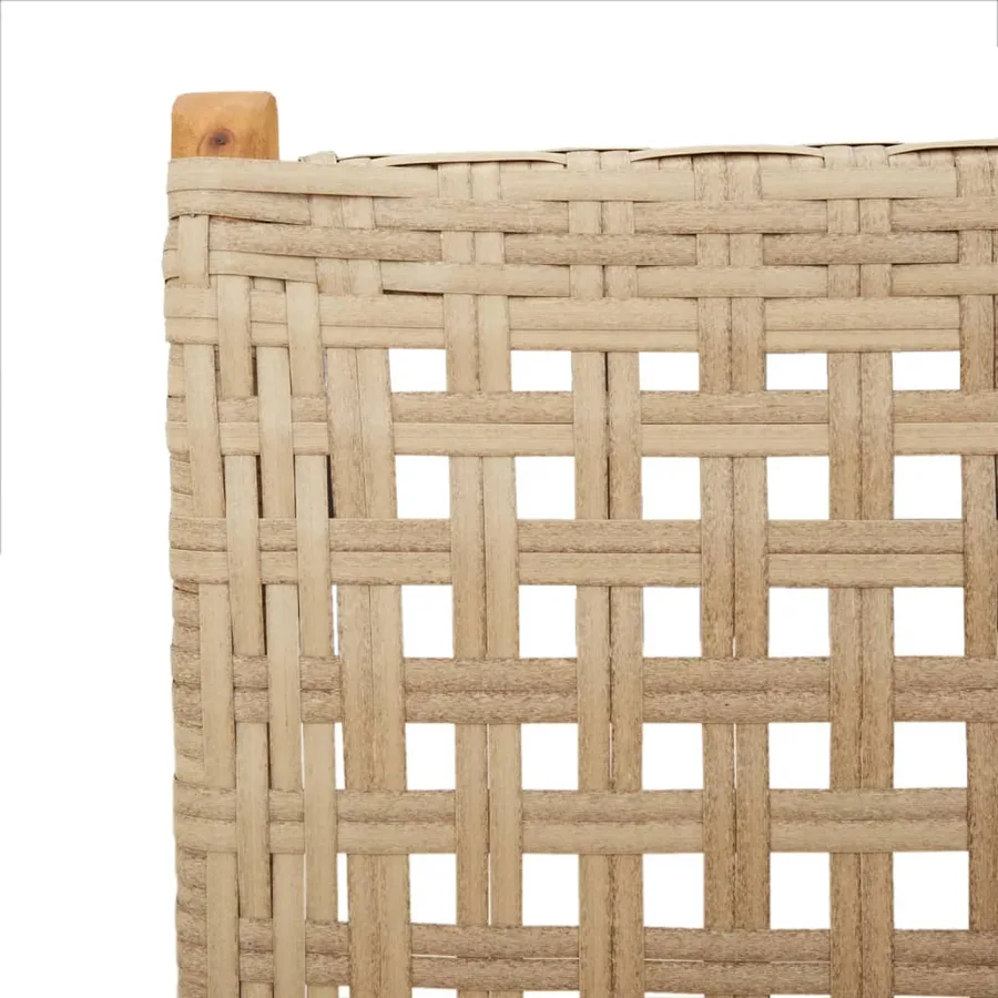 Chaises inclinables de jardin lot de 8 beige rotin bois massif - 9