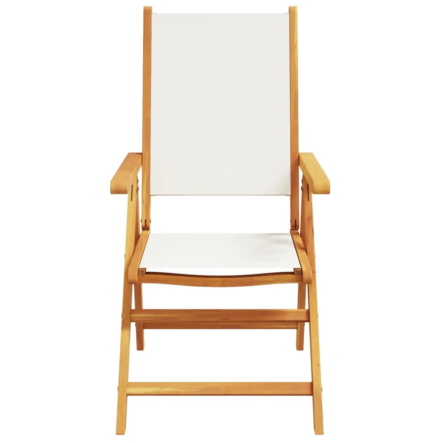 Chaises inclinables de jardin lot de 8 tissu et bois massif - 4