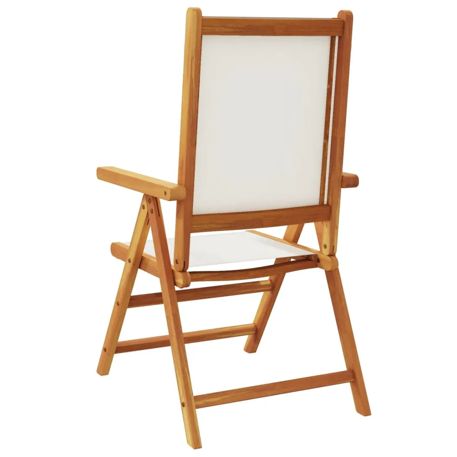 Chaises inclinables de jardin lot de 8 tissu et bois massif - 6