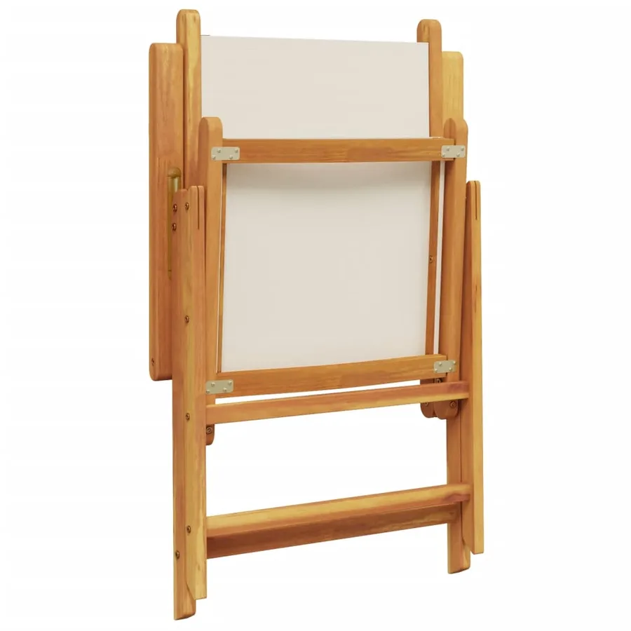 Chaises inclinables de jardin lot de 8 tissu et bois massif - 7