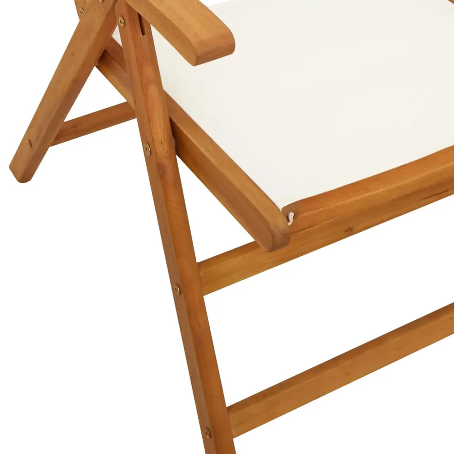 Chaises inclinables de jardin lot de 8 tissu et bois massif - 8