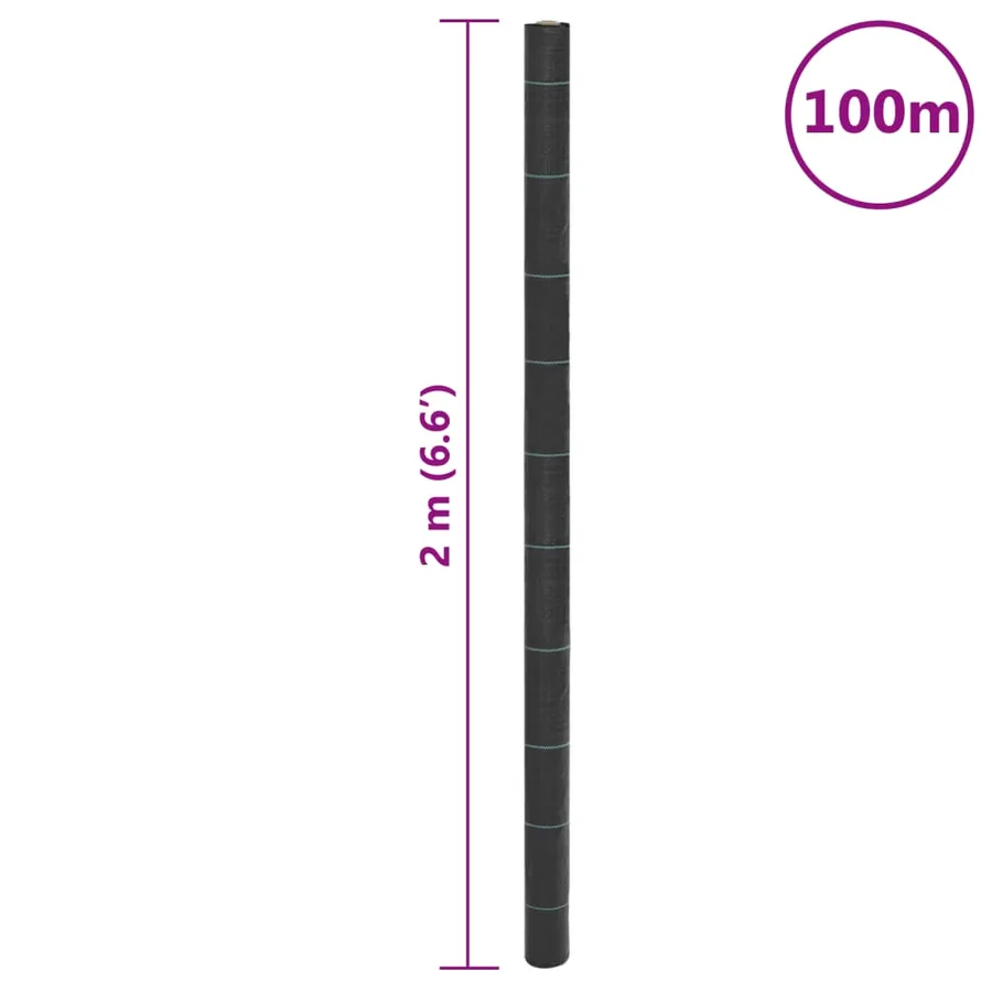 Membrane anti-mauvaises herbes noir 2x100 m PP - 8