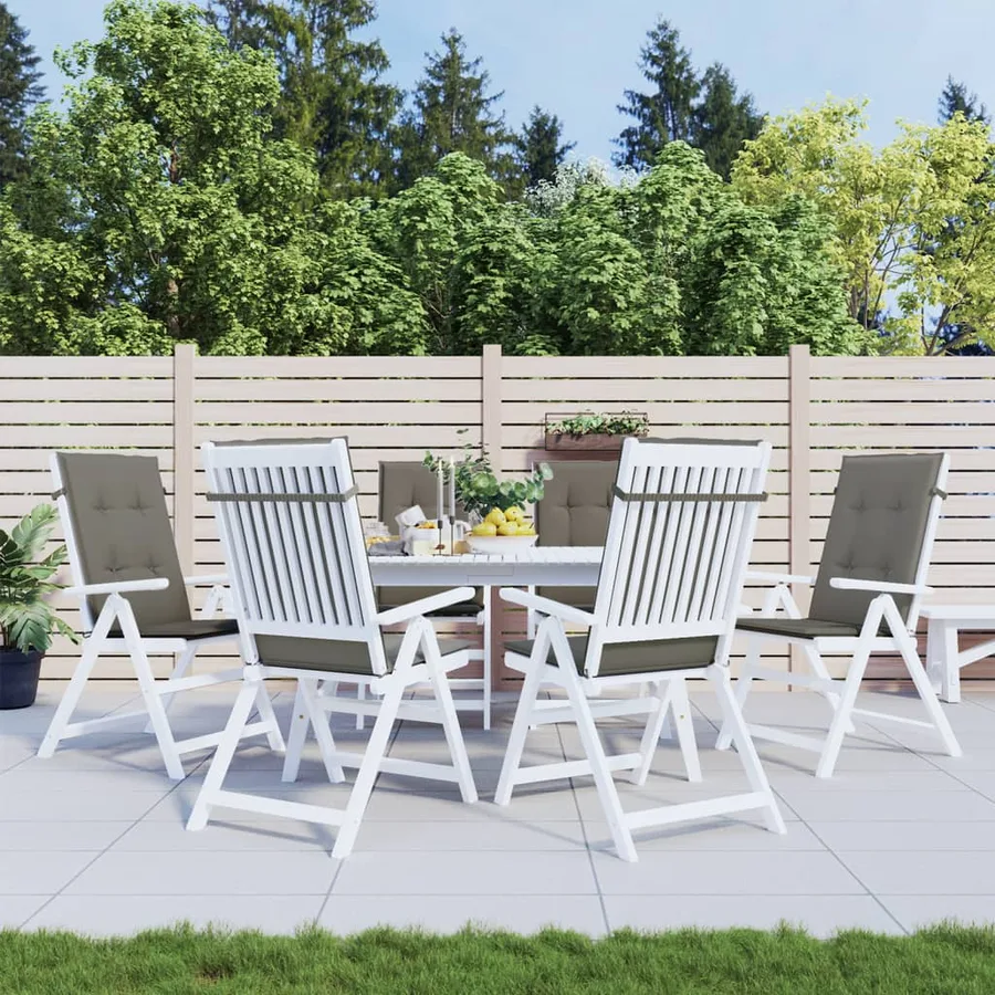 Coussins de chaise à dossier haut lot de 6 gris foncé mélangé - 3