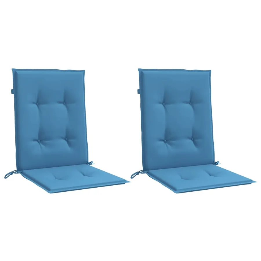 Coussins de chaise à dossier bas lot de 2 bleu mélangé tissu - 4
