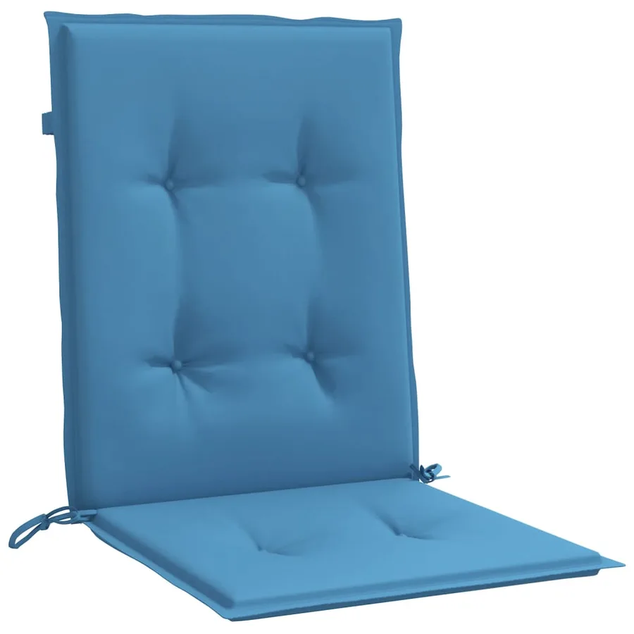 Coussins de chaise à dossier bas lot de 2 bleu mélangé tissu - 5