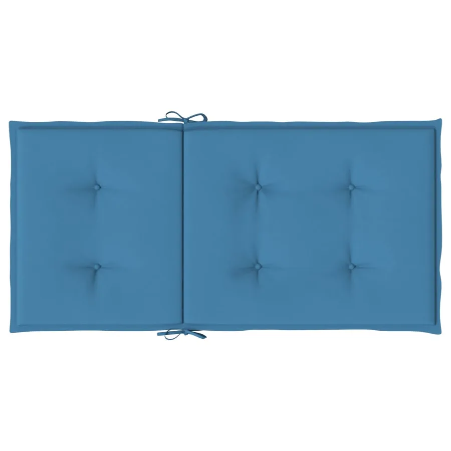 Coussins de chaise à dossier bas lot de 2 bleu mélangé tissu - 7
