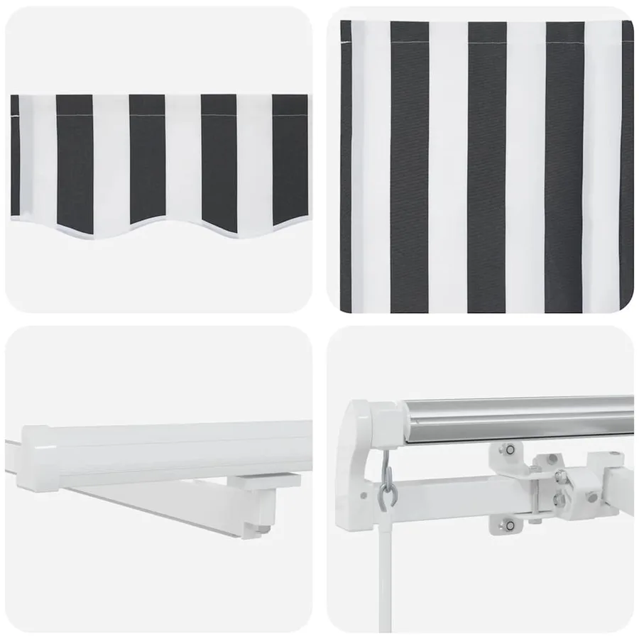 Auvent manuel rétractable avec LED anthracite blanc 300x250 cm - 11